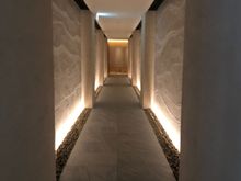 Indoor walkway to spa and onsen