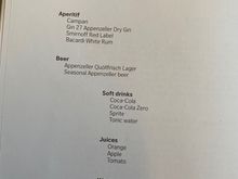 Drink menu