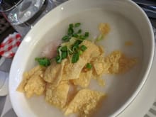 Prawn Ball & Shrimp Congee - SQ 1 HKG-SIN Breakfast - Business