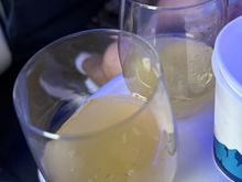 Offered POG - Water - or POG mimosa.  This is our POG Mimosa—my own glasses (acrylic)