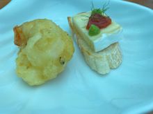 Lobster tempura was the canapé offered