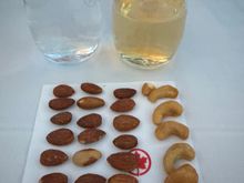 6 cashews, 21 almonds. Tasted a bit burnt.