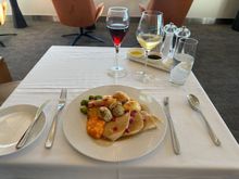Holiday dinner. Ranks above the CCR, but below my on-board meal from mid-December. 