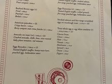 Galvins add on menu to free breakfast. Burr menu slightly different. 