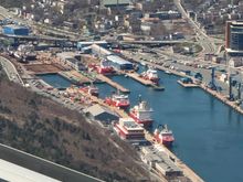 some of the Canadian Coast Guard fleet 
