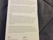 Too early for me to partake, but here's the booze menu.