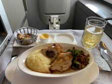 Chicken stuffed with mushroom and kale. Pure comfort food served with mashed potatoes and a jus. Most tasty and very filling. 