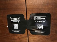 Hilton CleanStay sticker sealing the wardrobe shut (was another one on the door to the room)