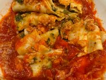 Broccoli rabe "Lasagna".  Lacking 3 cheeses of mozzarella, ricotta or parmesan.  