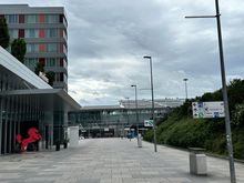 Movenpick airport hotel to the left