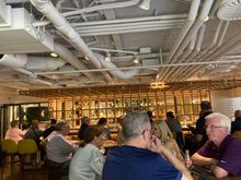 The venue today is at restaurant Celia: 
As you see it is quite popular, mum has made a lot of new friends with a glass of wine in hand , 