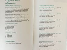 Spa Menu