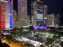 View from Cindy’s rooftop at night. 