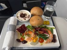 Prawn Salad- current LHR inbound salad served in the Express/ Band 1/2 format. Very good though just two prawns…