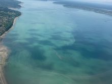 cloud shadows by Des Moines marina 