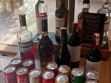 Happy hour spirits, red wines, etc.