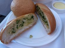 The round roll comes as standard but the garlic roll is served from a bakery selection