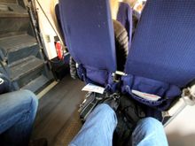 Back row legroom - more on the left, but plenty on the right.