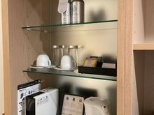 Coffee station and mini fridge