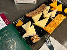 Celebrated getting upgraded to First Class with a cheese plate