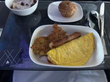 No fruit, but some Dunkin Donuts style hash browns. 