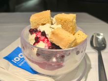 “Centennial Polaris Sundae” - Tillamook vanilla, blueberry compote, and lemon snaps