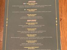 NYE menu