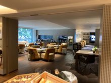 A view into the main seating area : to the front is the television room 
