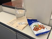 Water and pretzel snacks