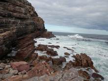 We climbed down and took photos of the angry sea at sea level as well