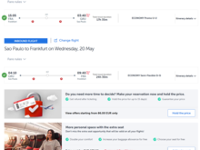 return flight from FRA to GRU for 824 EUR