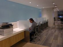 business area with PCs and printer