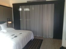 Bedroom towards bathroom area  -  Curtain Closed
(privacy is via railed curtain, both r/h   l/h ends free)