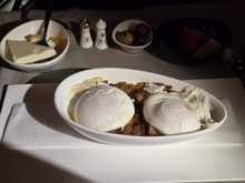 Poached farm range eggs with shakshuka