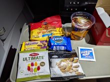 Sept 6th AA306 A321T JFK-LAX 5pm departure
*THIS IS MCE, NOT PREMIUM CABIN*
Also pretzels AND biscoff cookie offered 1hr prior to landing.
Wish AA has this type of catering on all transcon/semi-transcon routes..