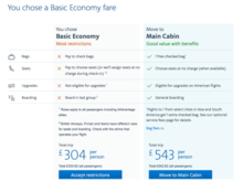 Price difference between Basic Economy and Main Cabin