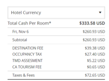 $261 Base Rate --> $333 Net Rate