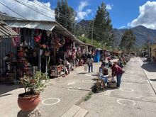 Stalls outside of Ollantaytambo station