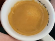 and photo of (a quite OK) espresso from airplane nespresso