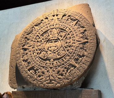 The Aztec sun stone.