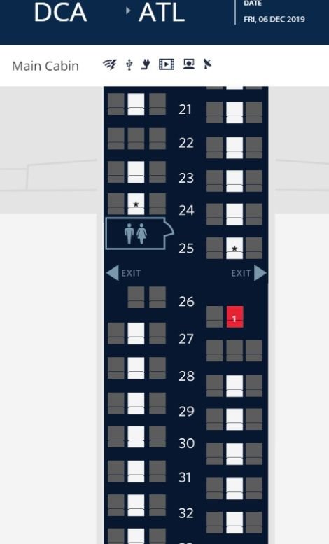 Delta A321 Seat Map A321 With "New" Row 26 - Flyertalk Forums