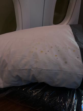 Nice stained and somehow moist / wet pillow 