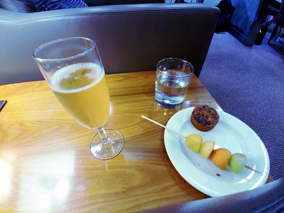 At least there was champagne in the lounge!