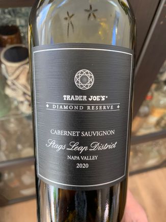Trader Joe’s new Diamond Reserve wine from Stags Leap District. Bottle is now empty. 