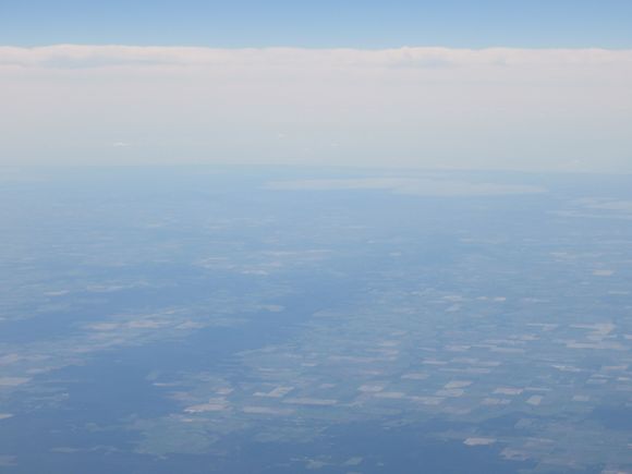 Louisiana with Lake Charles area to the distance and Calcasieu Lake