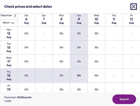 VAA - LHR 68,52€ + 30k AY+ points