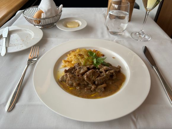 Veal Zurich style, recommended by Crew