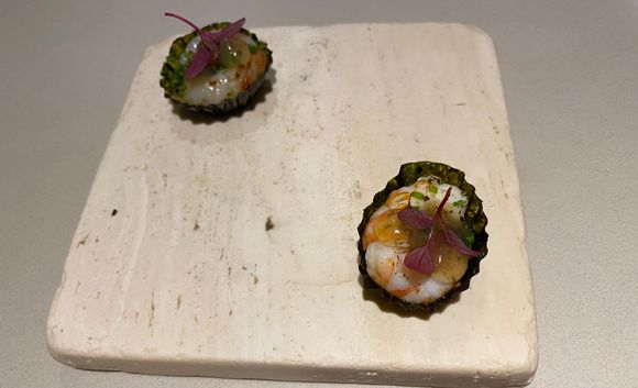 Mine with the cooked shrimp