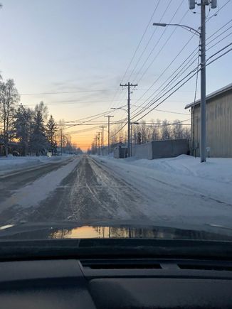 Cowles Street shortly after sunrise at 11:10 AM. 