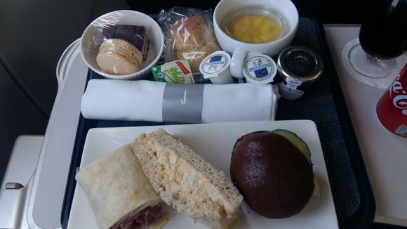BA806 LHR-BLL KSML. Tasty Afternoon Tea. The scone was very nice with the cream provided. Full description below.